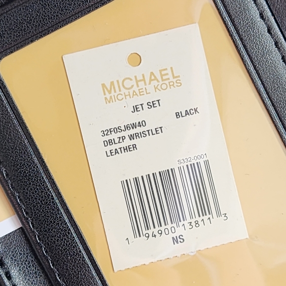 Michael Kors Adele Patchwork Double Zip Wristlet Black - Picture 5 of 6